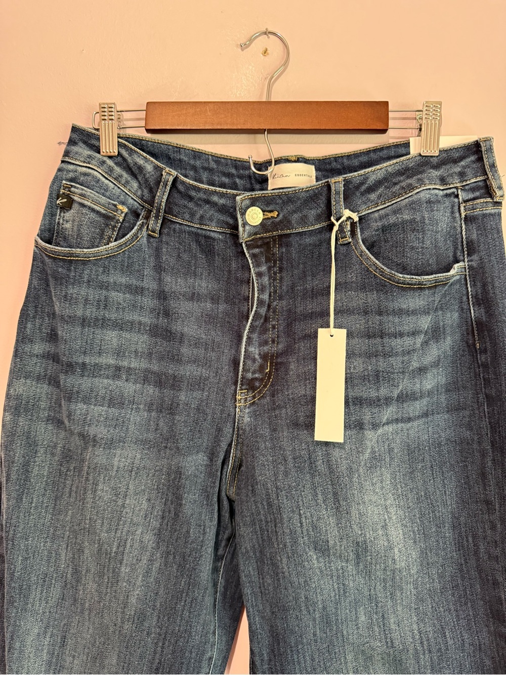 KanCan High Rise Wide Leg Essential Fit Dark Wash Jeans Size 15/31L - Picture 3 of 8